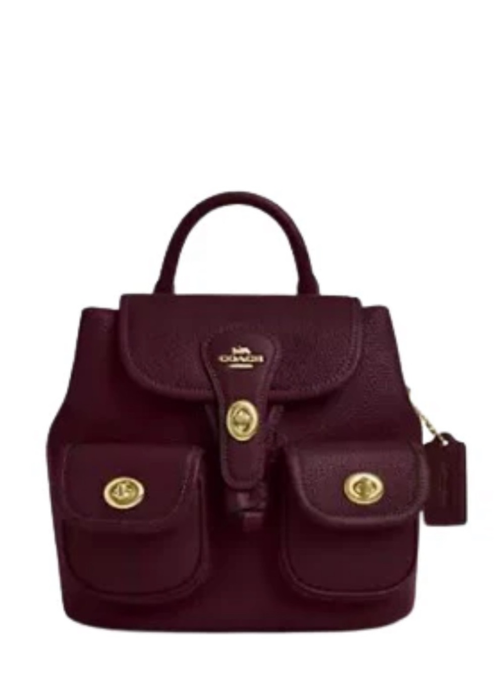 Coach Hadley Leather Backpack in Burgundy